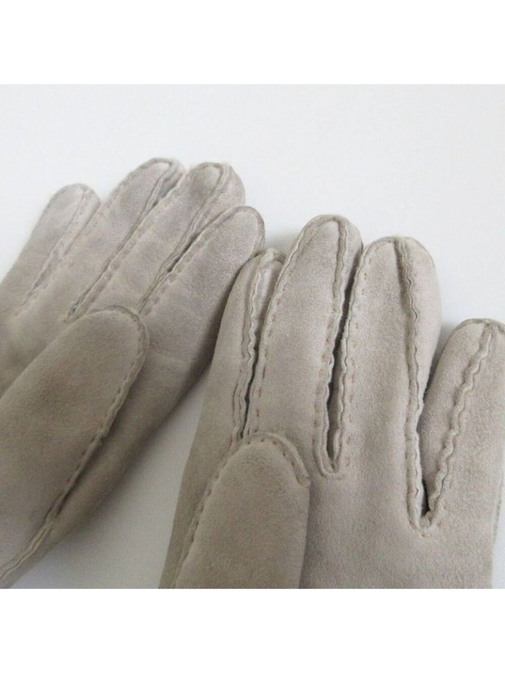 Gucci Horsebit Mouton Gloves Inner Boa Light Gray 6.5 - Picture 5 of 5